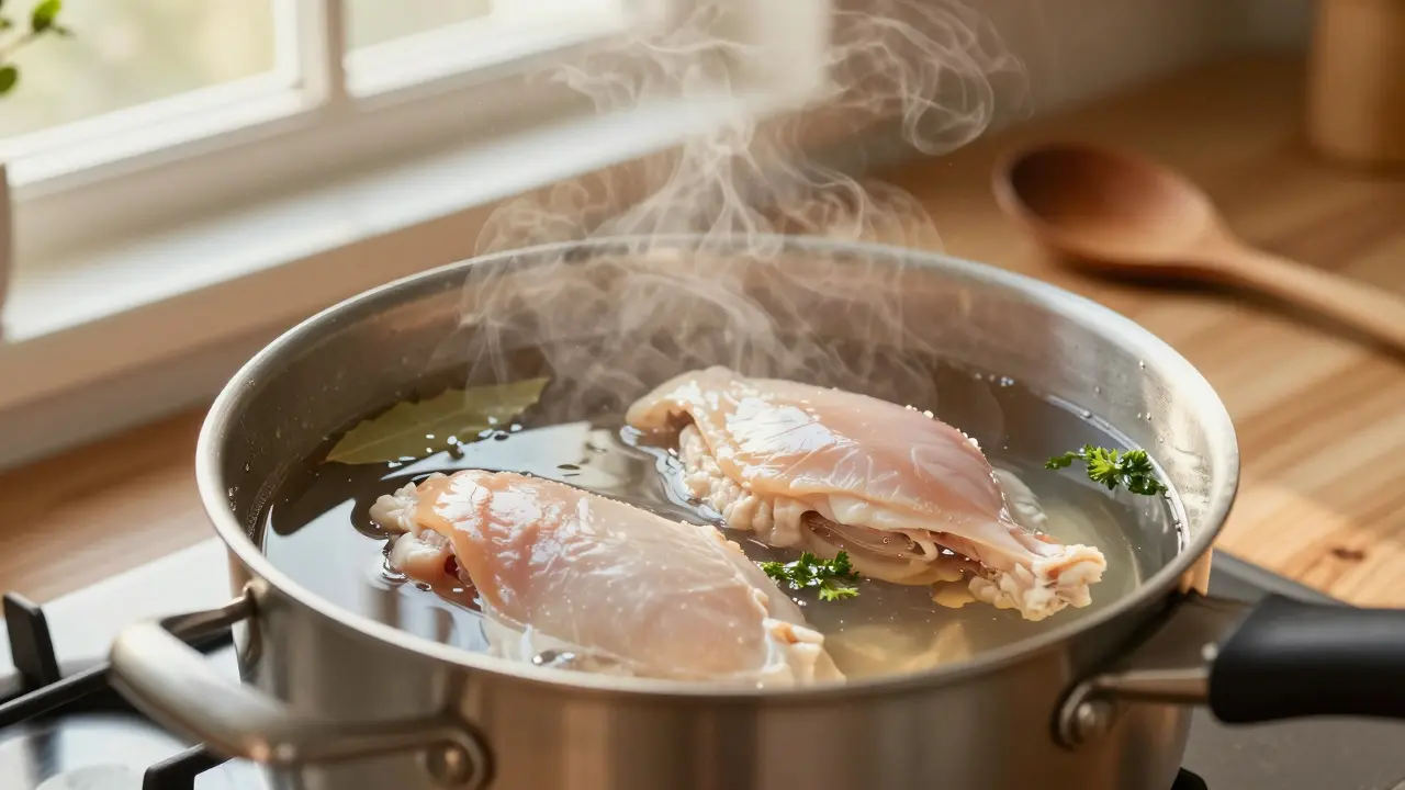 Jak dlouho vařit kuřecí maso ve vodě: přesné časy pro prsa, stehna a celé kuře